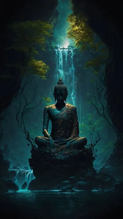 gautam buddha waterfall wallpaper