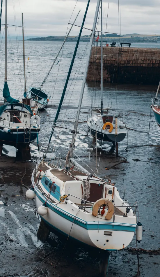 four fishing boats wallpaper