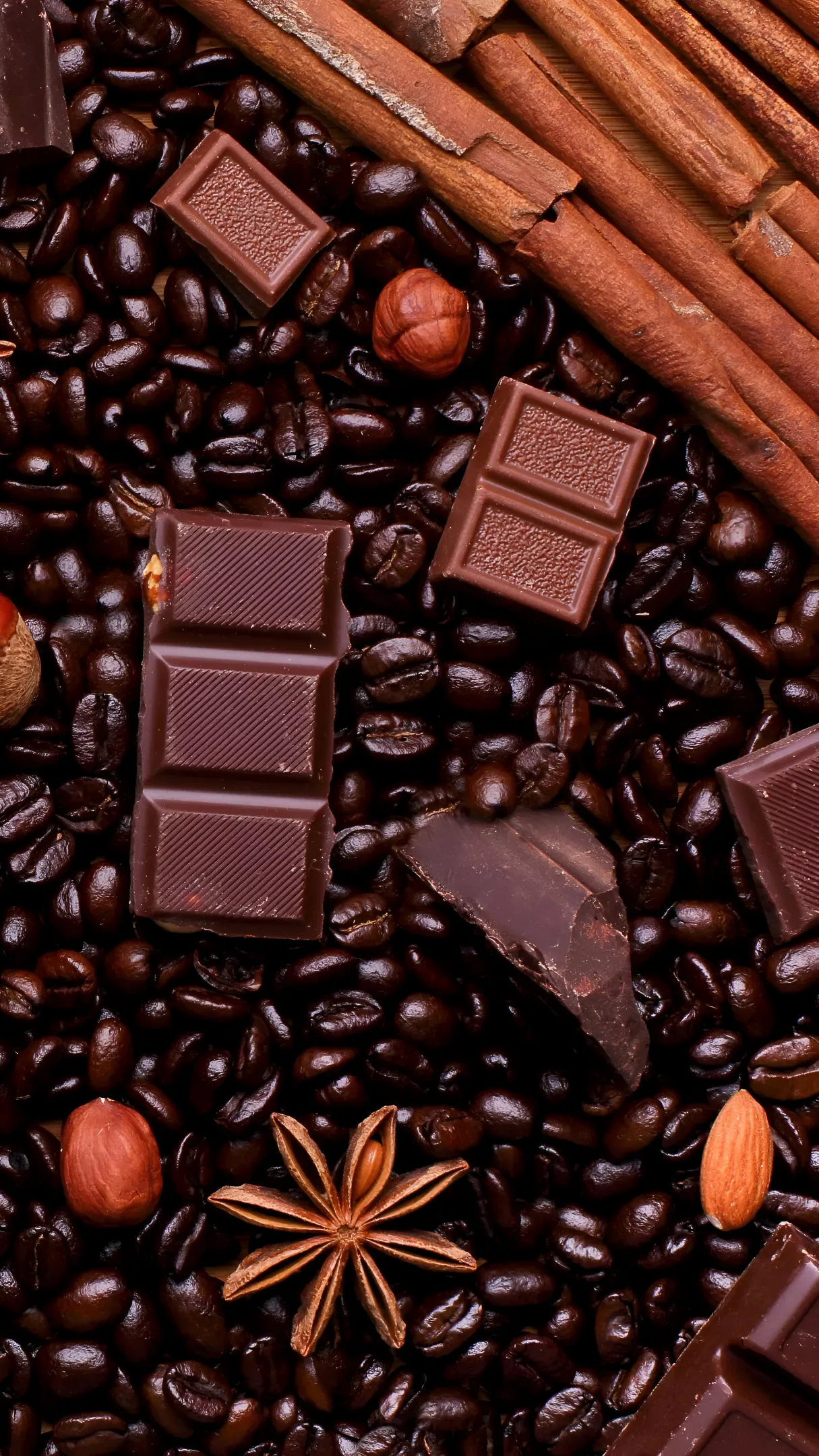 chocolate and coffee seeds wallpaper