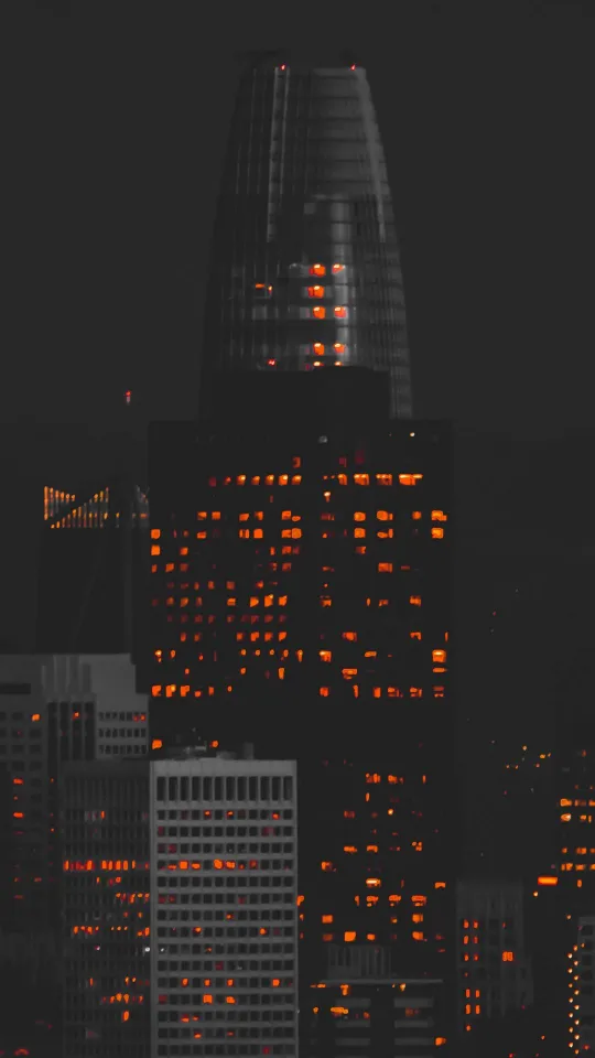 night city buildings lights wallpaper
