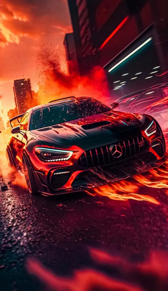 amg gt fire wallpaper