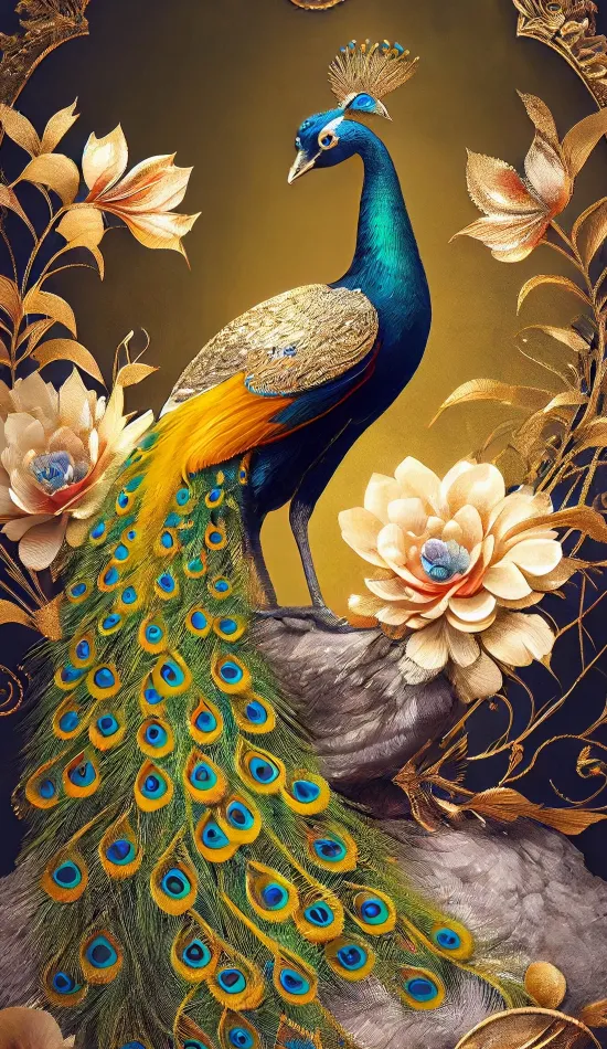 thumb for Peacock Painting Wallpaper