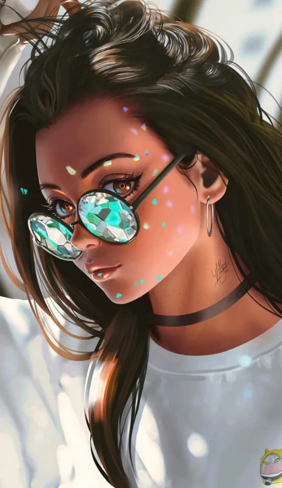 fashion girl sunglasses iphone wallpaper