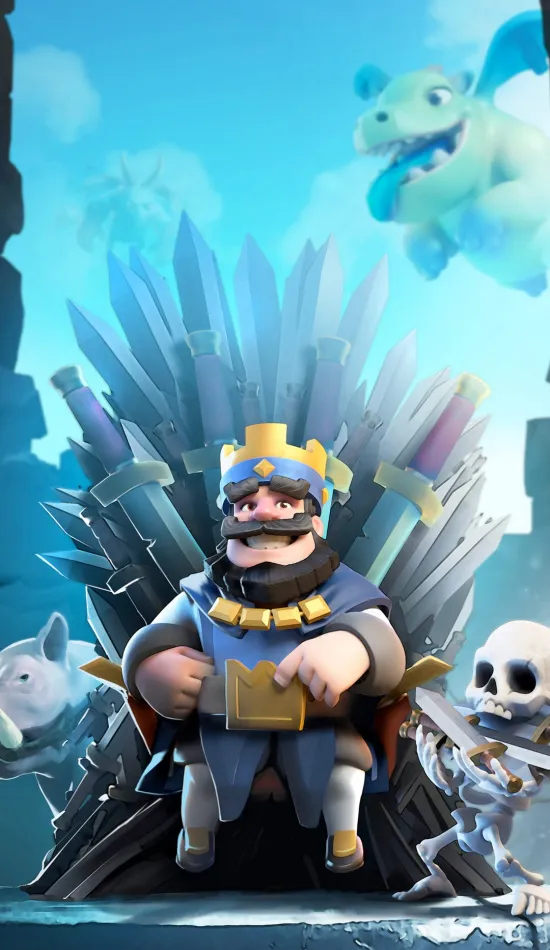 clash royale blue king game wallpaper