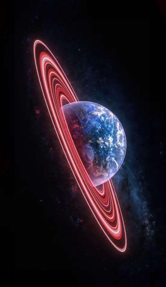 planet with ring wallpaper