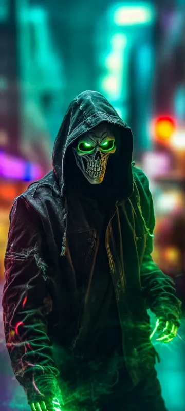 cool neon mask skulls wallpaper