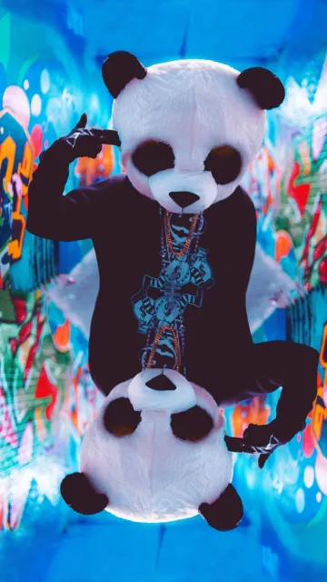 giant panda ai art wallpaper