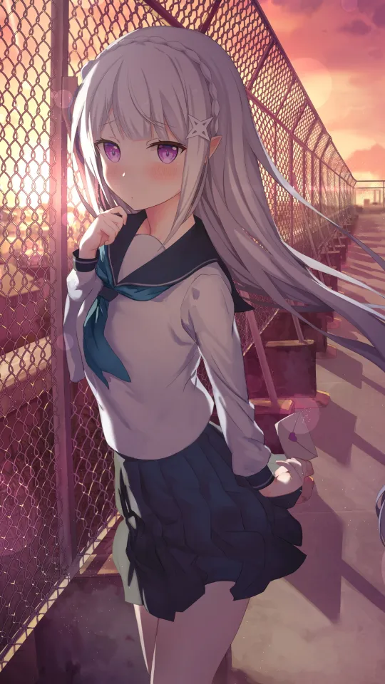 thumb for Anime Girl School Uniform Lock Screen Wallpaper