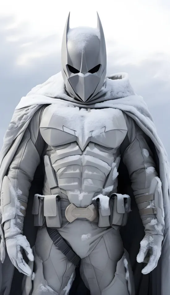 white batman ai generated wallpaper