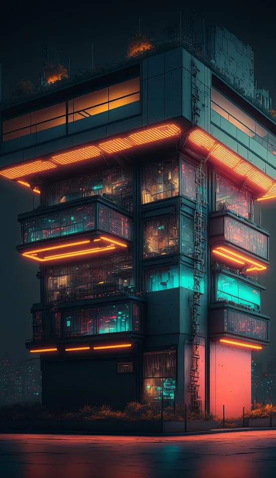 cyberpunk apartment wallpaper