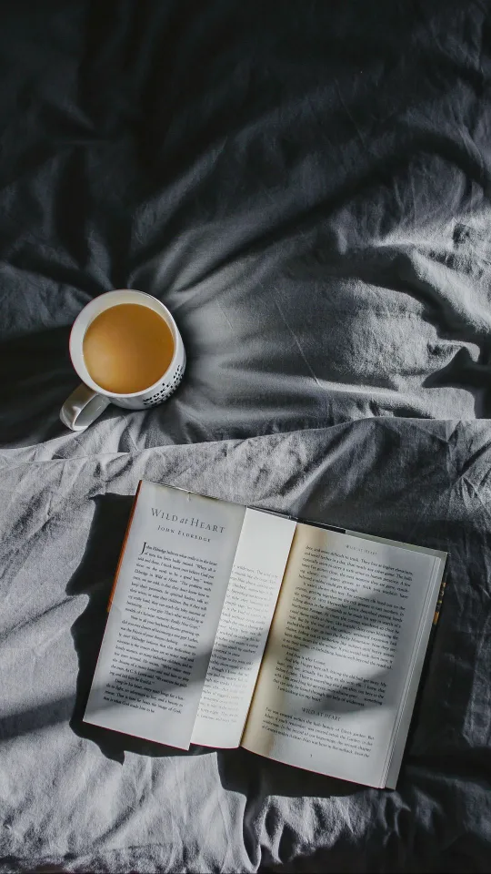 bed book coffee wallpaper