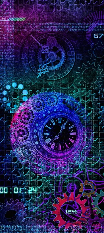 steampunk clock wallpaper