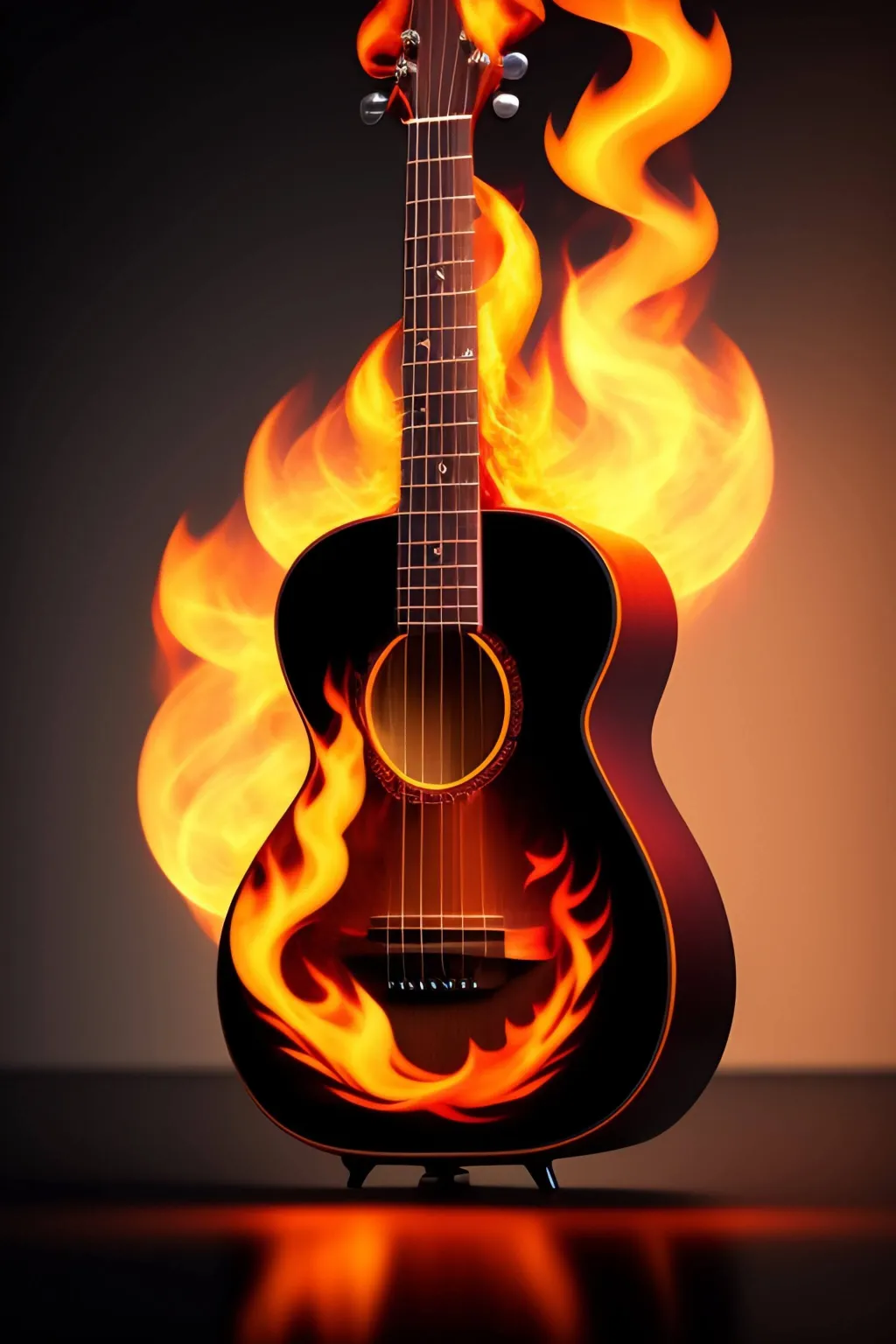 burning guitar hot wallpaper