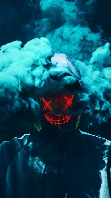 cool neon mask boy wallpaper