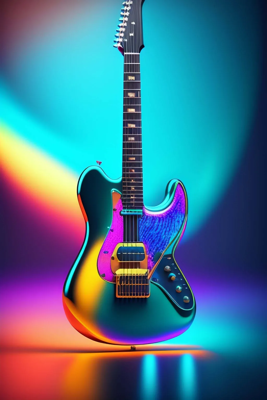 Neon Guitar Wallpaper | Loonaz