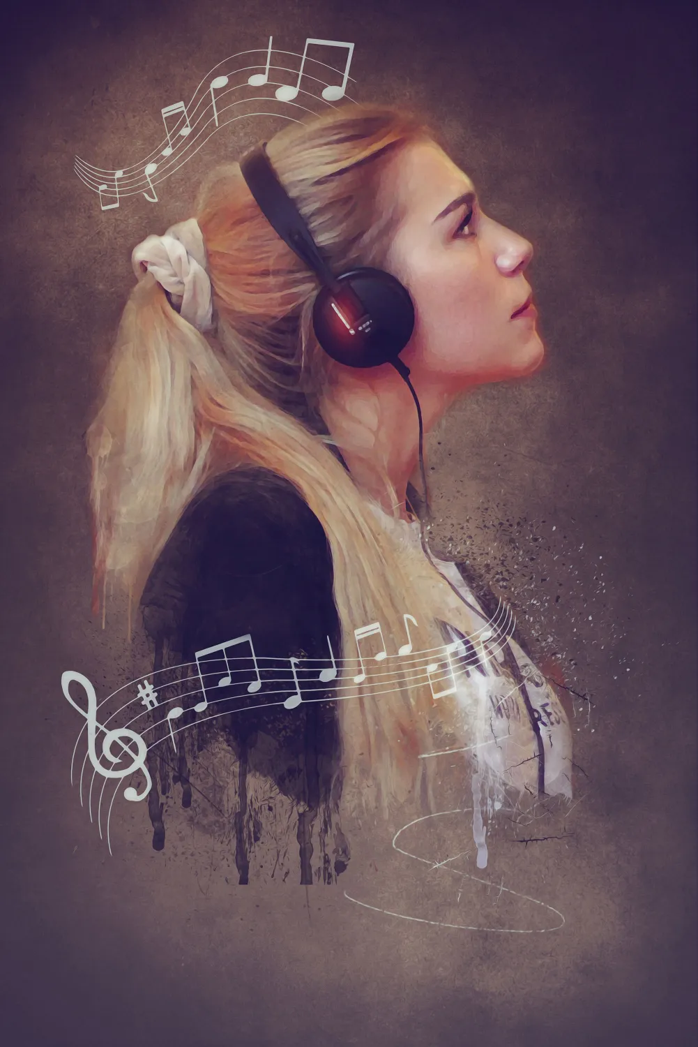 thumb for Woman With Headphones Wallpaper