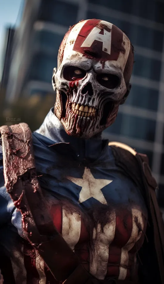 thumb for Zombie Captain America Ai Generated Wallpaper