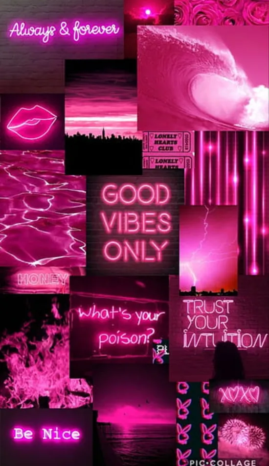 thumb for Aesthetic Pink Collage Wallpaper