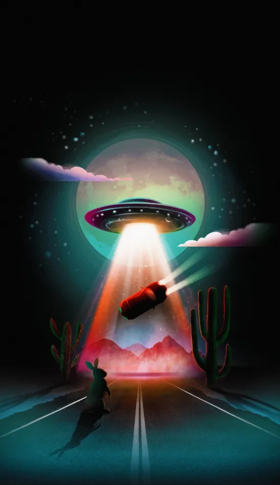 thumb for Ufo Abduction Rabbit Wallpaper