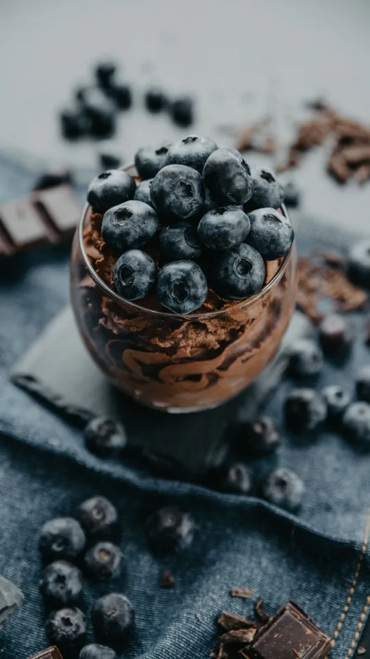 blueberries chocolate shake wallpaper