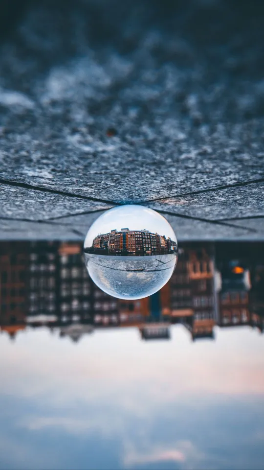reflection ball glass wallpaper