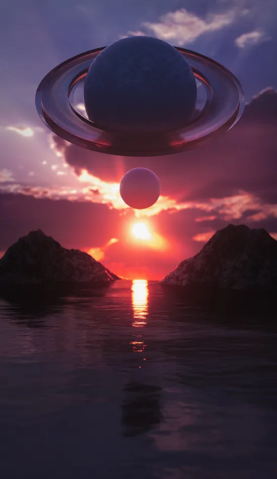 an object planet sunset wallpaper