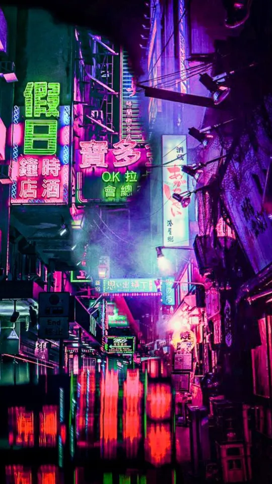 neon city wallpaper 4k for mobile