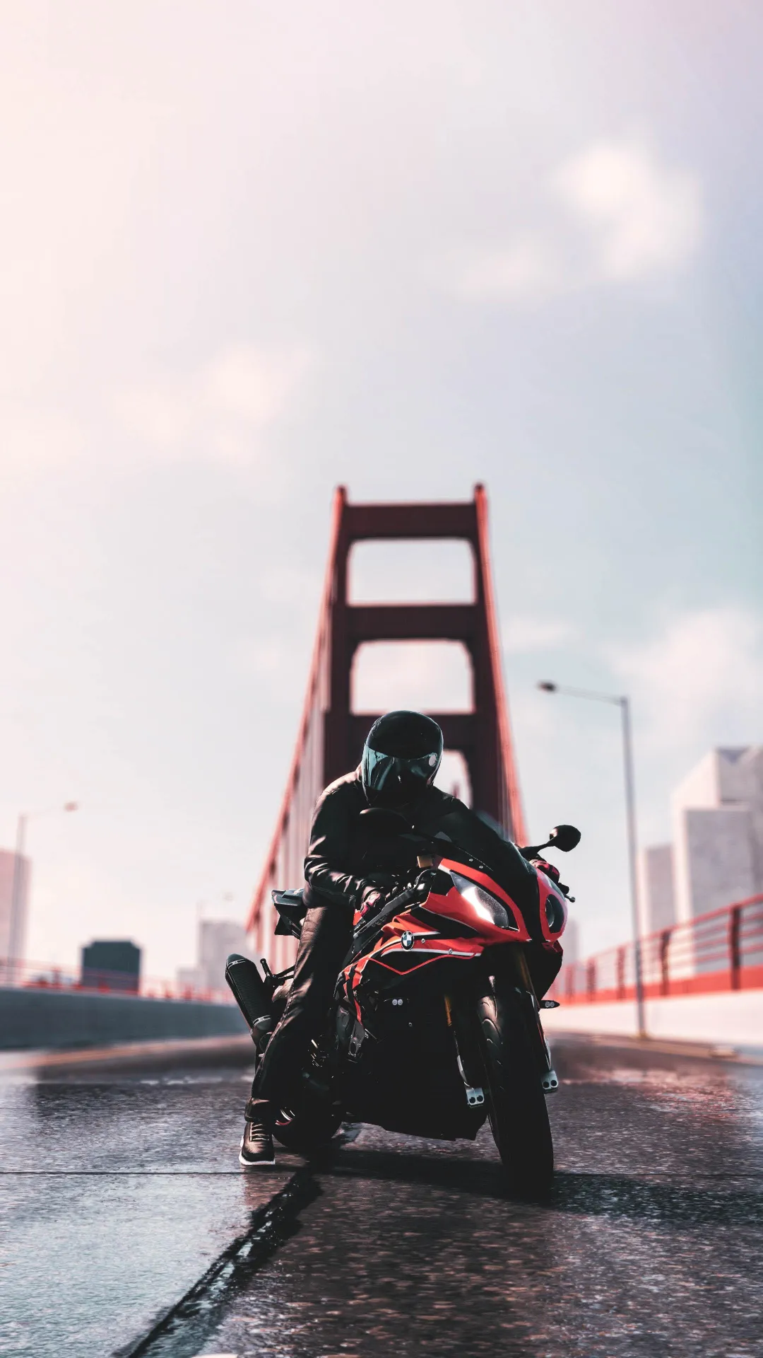 thumb for Bmw Red Bike Rider Wallpaper