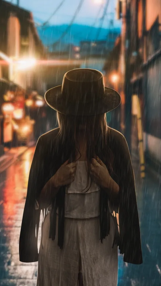 thumb for Rain Girl Feelings Sad Street Wallpaper