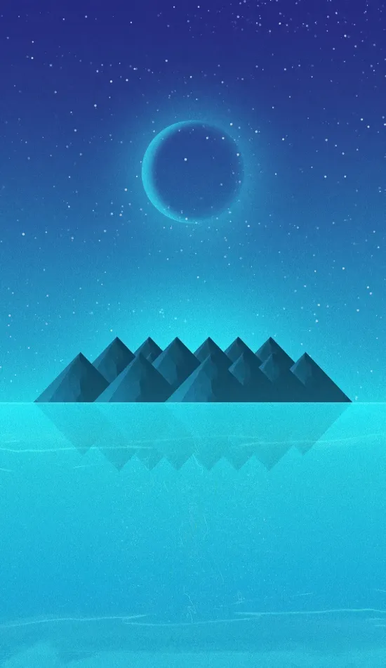 thumb for Moon Mountain Water Sky Wallpaper