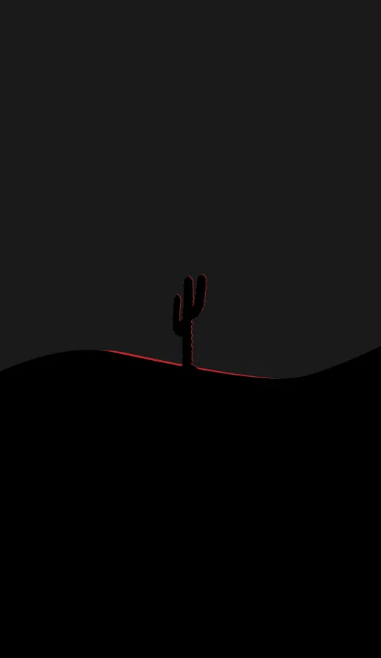 thumb for Minimal Dark Cactus Wallpaper