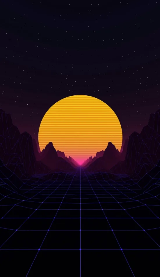 iphone neon sun wallpaper