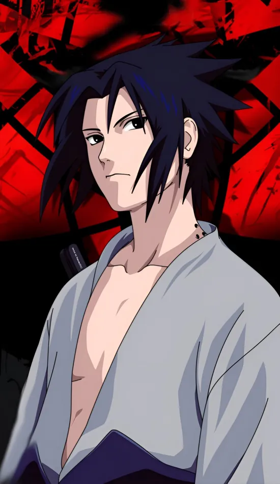 sasuke uchiha red background wallpaper