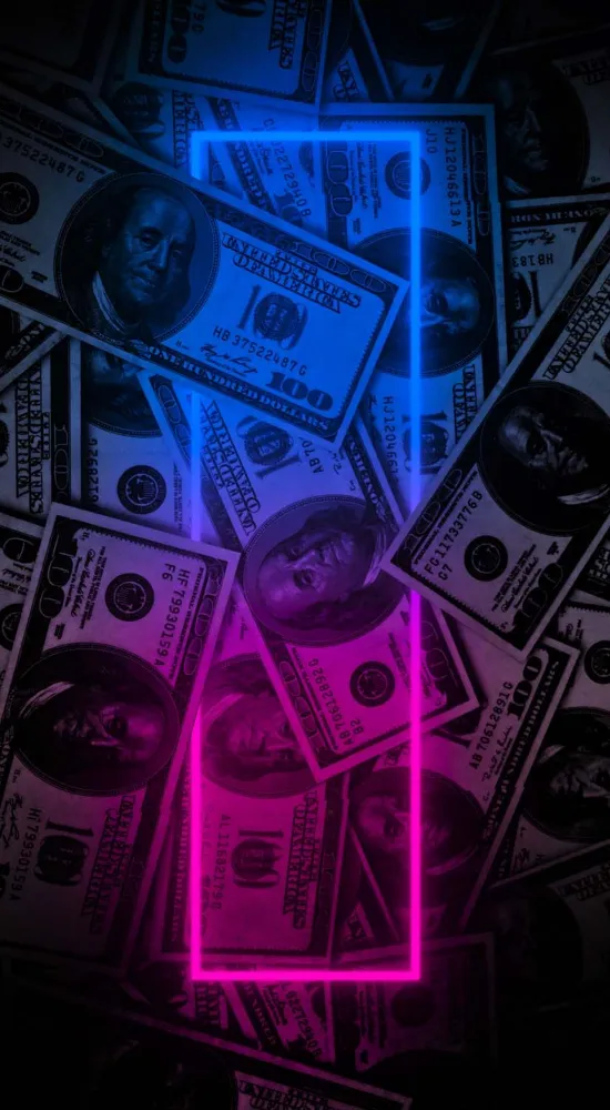 thumb for Cool Blue And Purple Neon Money Doller Wallpaper