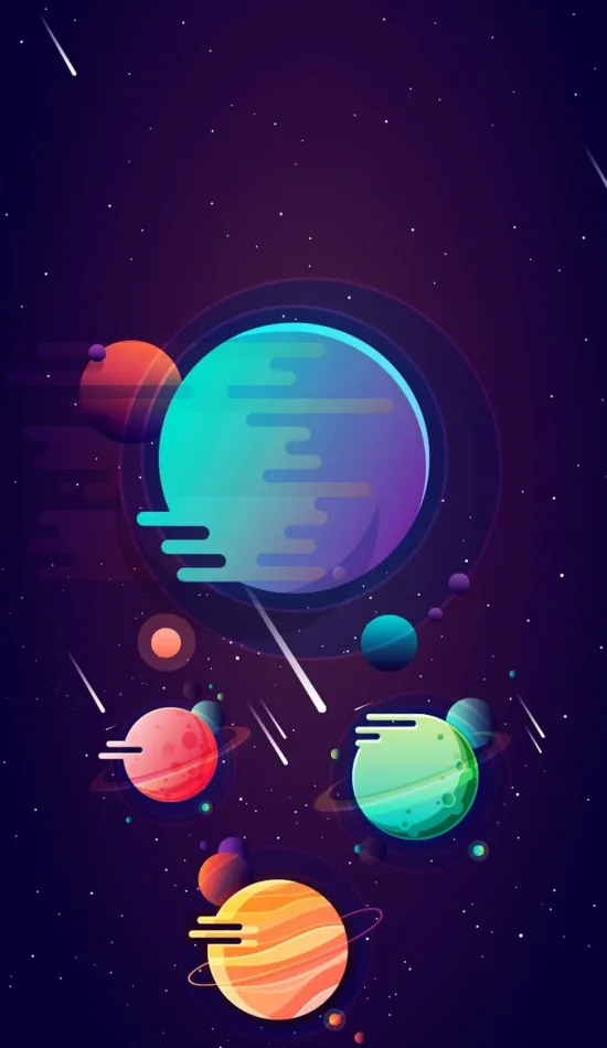 minimalist planets wallpaper