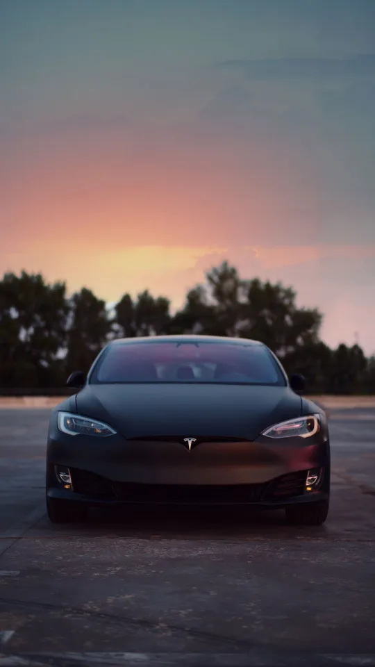 black tesla car wallpaper