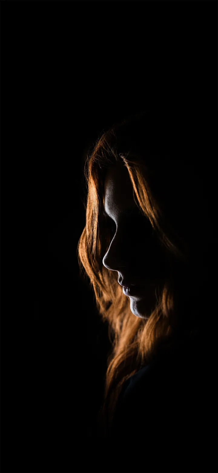 portrait silhouette lady and shadows wallpaper