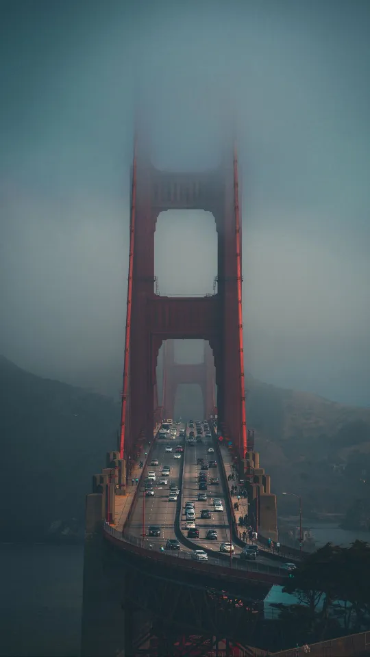 bridge fog city wallpaper