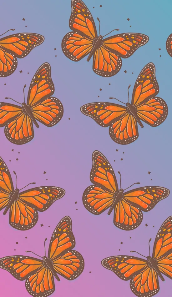 aesthetic butterfly pattern wallpaper