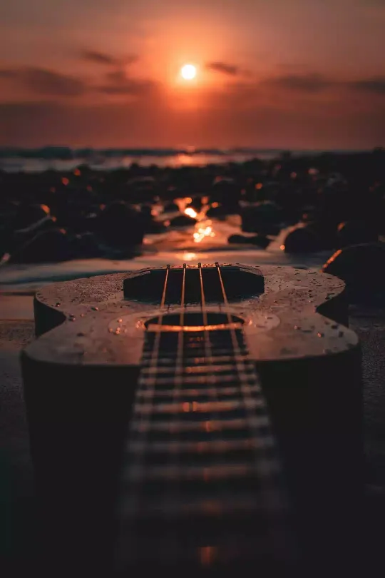 ukulele sunset wallpaper