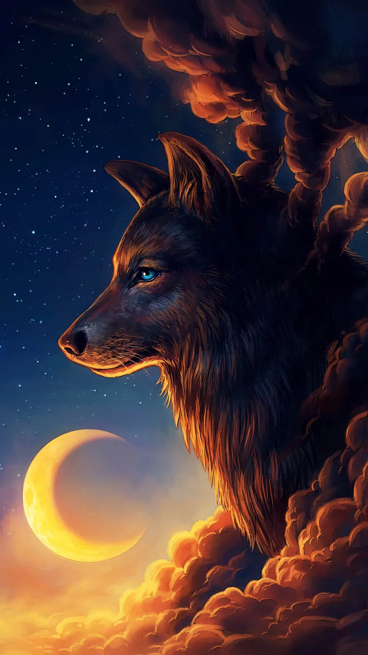 thumb for Wolf In Cloud Mobile Wallpaper