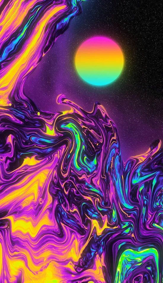 rainbow moon wallpaper
