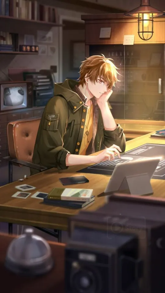 anime boy studying lock screen wallpaper