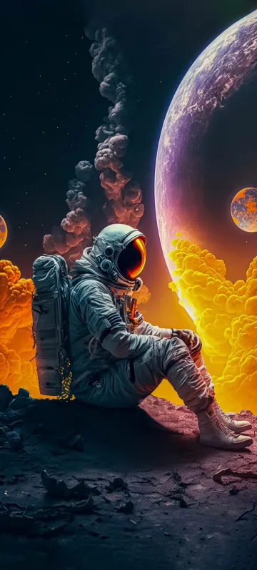 thumb for Astronaut Alone Ai Art Wallpaper