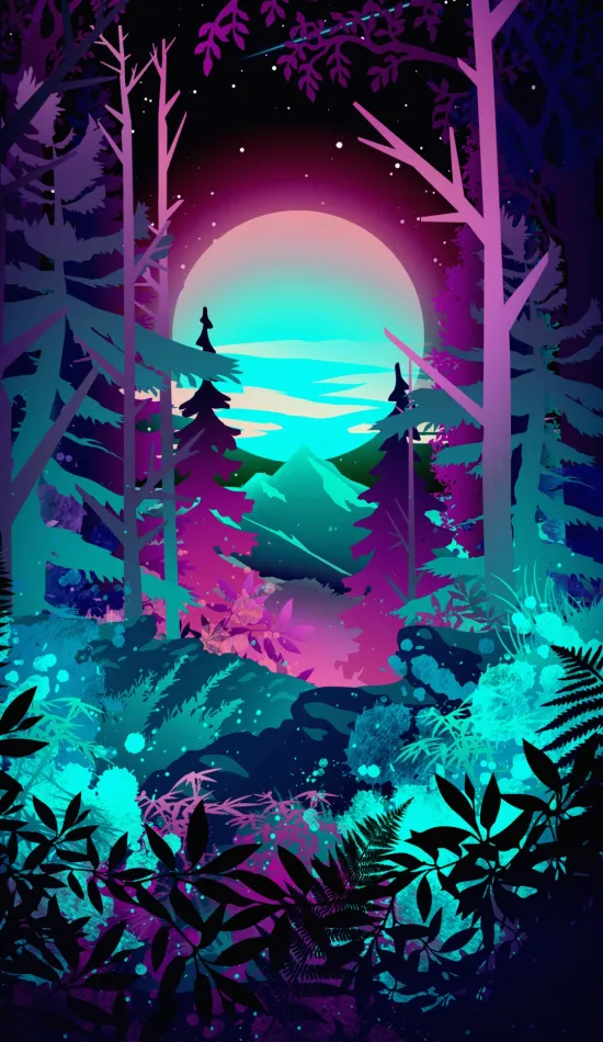thumb for Colorful Forest Wallpaper