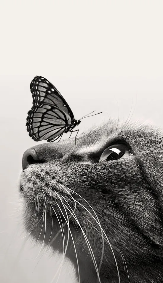 cat butterfly wallpaper