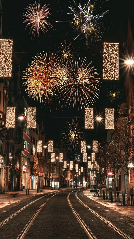 night city fireworks wallpaper
