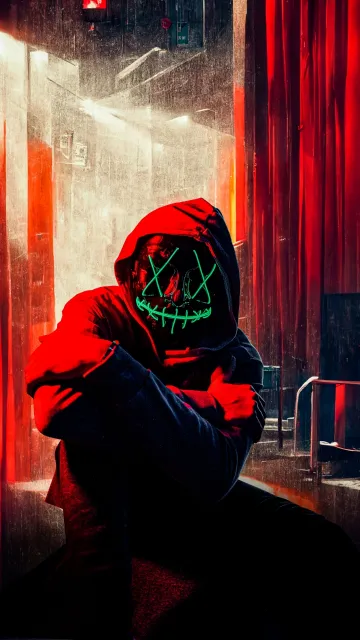 cool neon mask wallpaper