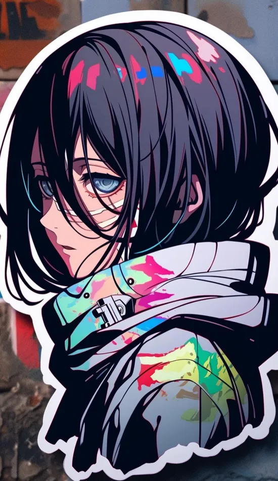 thumb for Mikasa Ackerman Colourfull Wallpaper