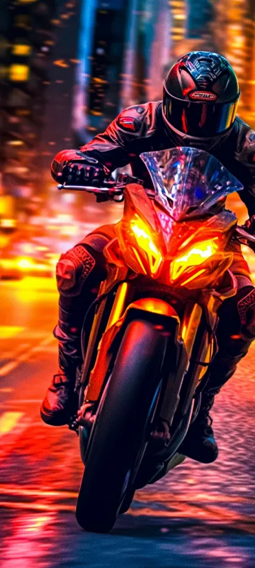 thumb for Cool Biker Rushes Wallpaper